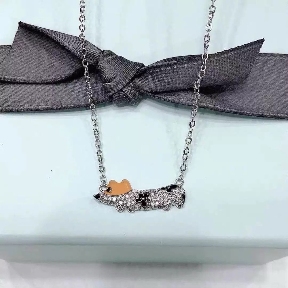 New Corgi Enamel cubic zirconia necklace